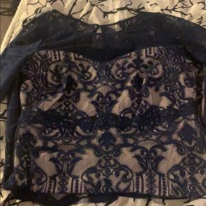 Navy Blue floor Length dress
